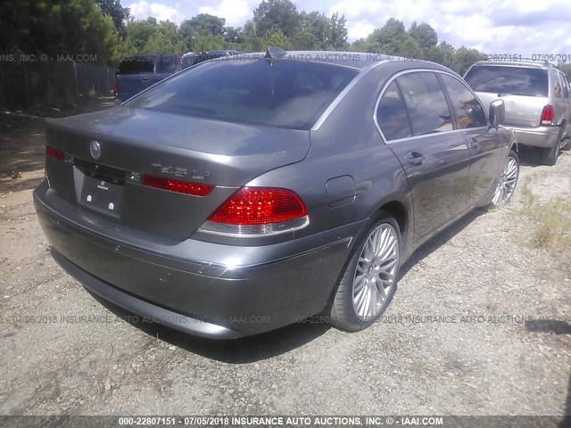 WBAGN63595DS57004 - 2005 BMW 745 LI GRAY photo 4