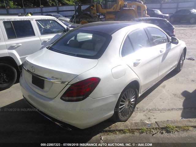 55SWF4KB2FU014537 - 2015 MERCEDES-BENZ C 300 4MATIC WHITE photo 4