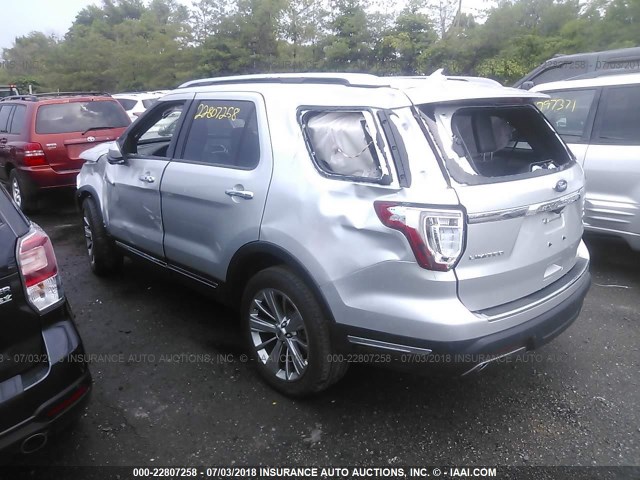 1FM5K8F88JGA91115 - 2018 FORD EXPLORER LIMITED 银色 照片 3