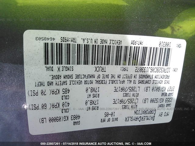 1D7KS28C06J133072 - 2006 DODGE RAM 2500 ST/SLT 灰色 照片 9