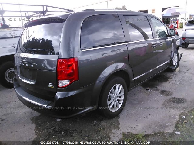 2C4RDGCG7JR215931 - 2018 DODGE GRAND CARAVAN SXT GRAY photo 4