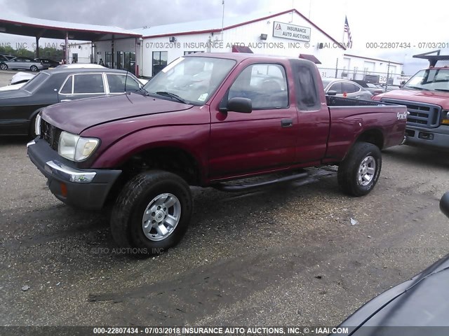 4TASM92N1XZ562758 - 1999 TOYOTA TACOMA XTRACAB PRERUNNER მუქწითელი ფოტო 2