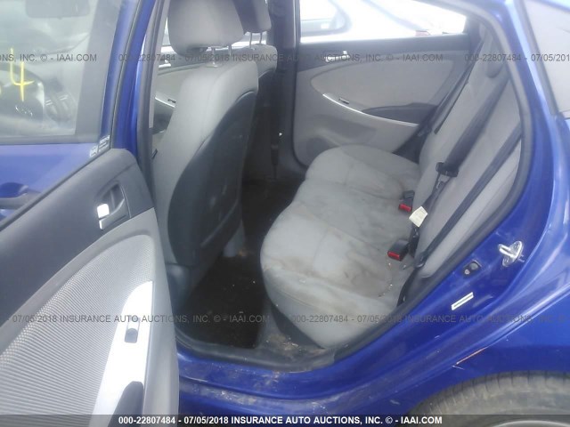 KMHCT4AE7CU059965 - 2012 HYUNDAI ACCENT GLS/GS BLUE photo 8