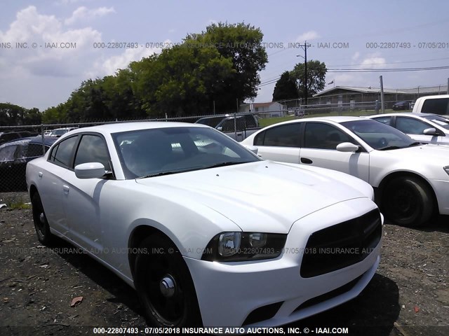 2C3CDXAT4CH237310 - 2012 DODGE CHARGER POLICE WHITE photo 1