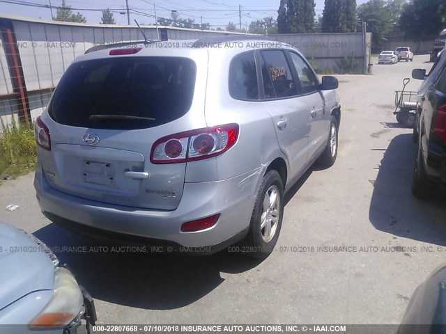 5NMSGDAB5AH370602 - 2010 HYUNDAI SANTA FE GLS SILVER photo 4