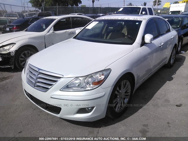 KMHGC4DF2BU127884 - 2011 HYUNDAI GENESIS 4.6L WHITE photo 2