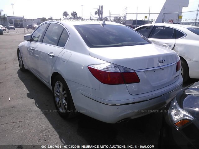 KMHGC4DF2BU127884 - 2011 HYUNDAI GENESIS 4.6L WHITE photo 3