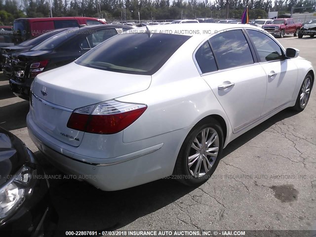 KMHGC4DF2BU127884 - 2011 HYUNDAI GENESIS 4.6L WHITE photo 4