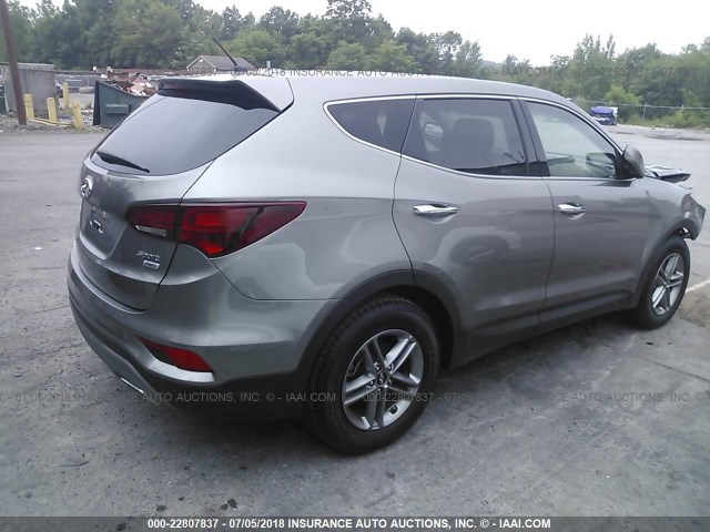 5XYZTDLB1JG560544 - 2018 HYUNDAI SANTA FE SPORT  GRAY photo 4