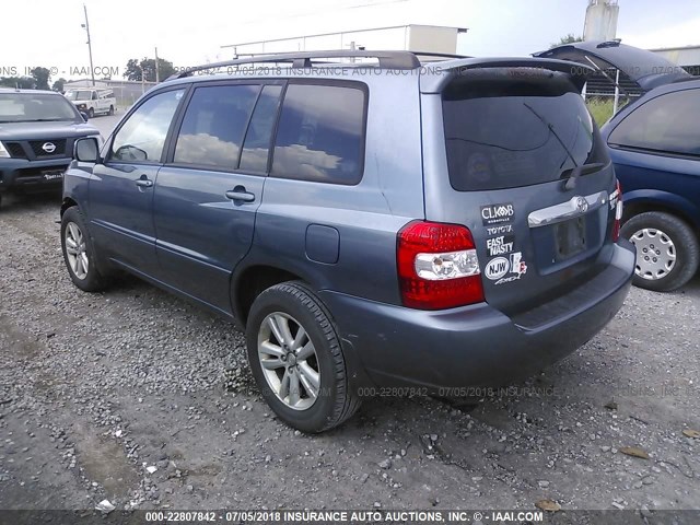 JTEEW21A360010632 - 2006 TOYOTA HIGHLANDER HYBRID BLUE photo 3