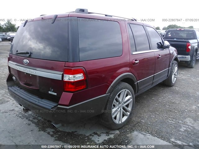 1FMJU1HT8FEF36425 - 2015 FORD EXPEDITION XLT/KING RANCH RED photo 4