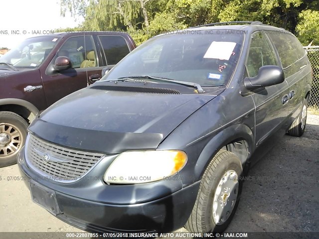 2C4GP44312R710779 - 2002 CHRYSLER TOWN & COUNTRY LX BLUE photo 2