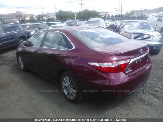 4T1BF1FK4HU703445 - 2017 TOYOTA CAMRY RED photo 3