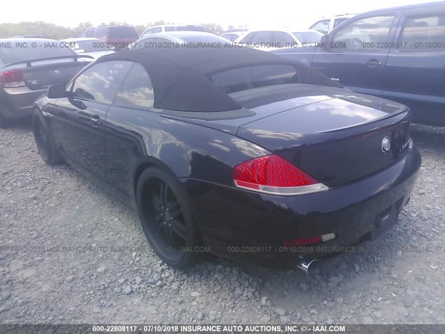 WBAEK73455B326327 - 2005 BMW 645 CI AUTOMATIC BLACK photo 3