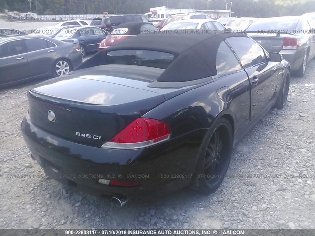 WBAEK73455B326327 - 2005 BMW 645 CI AUTOMATIC BLACK photo 4