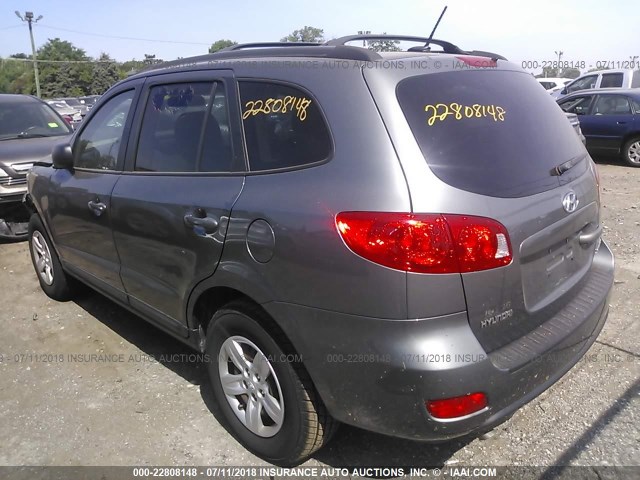 5NMSG13D09H251252 - 2009 HYUNDAI SANTA FE GLS GRAY photo 3