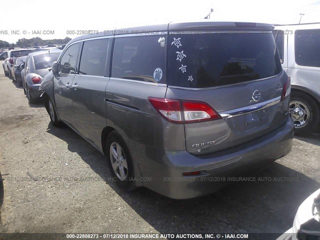 JN8AE2KPXC9036858 - 2012 NISSAN QUEST S/SV/SL/LE GRAY photo 3