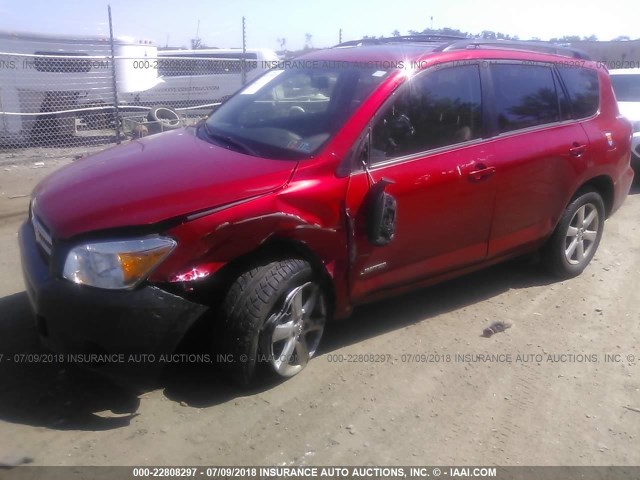 JTMBD31V785148945 - 2008 TOYOTA RAV4 LIMITED BURGUNDY photo 2