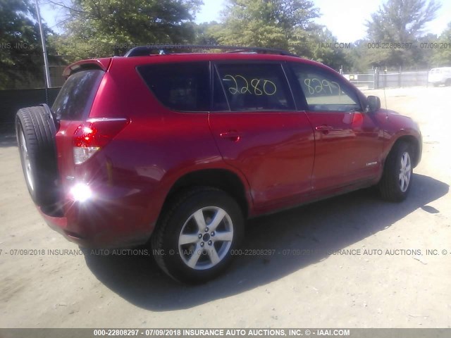 JTMBD31V785148945 - 2008 TOYOTA RAV4 LIMITED BURGUNDY photo 4