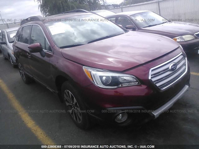 4S4BSANC6G3355240 - 2016 SUBARU OUTBACK 2.5I LIMITED RED photo 1