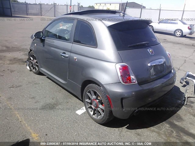 3C3CFFFH9DT554968 - 2013 FIAT 500 ABARTH GRAY photo 3