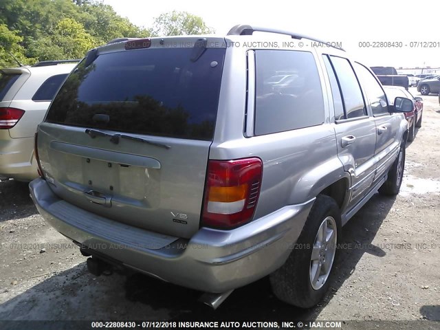 1J8GW68J72C155409 - 2002 JEEP GRAND CHEROKEE OVERLAND GRAY photo 4