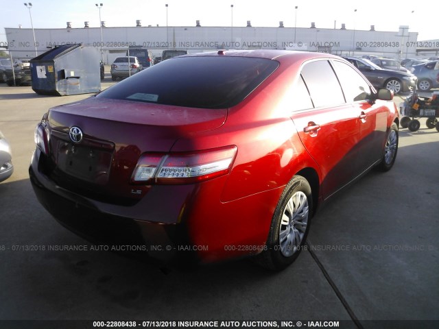 4T1BF3EK2AU065327 - 2010 TOYOTA CAMRY SE/LE/XLE 红色 照片 4