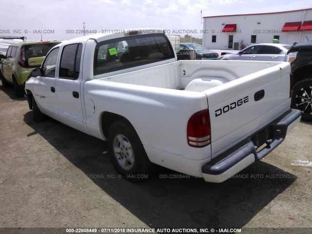 1B7HL2AN61S287575 - 2001 DODGE DAKOTA QUAD WHITE photo 3