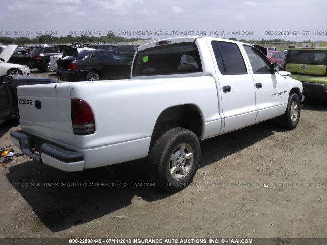 1B7HL2AN61S287575 - 2001 DODGE DAKOTA QUAD WHITE photo 4