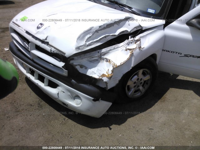 1B7HL2AN61S287575 - 2001 DODGE DAKOTA QUAD WHITE photo 6