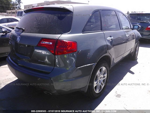 2HNYD28368H505754 - 2008 ACURA MDX TECHNOLOGY GRAY photo 4