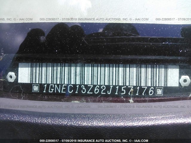 1GNEC13Z62J157176 - 2002 CHEVROLET TAHOE C1500 MAROON photo 9