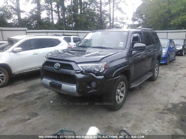 JTEBU5JR5E5184266 - 2014 TOYOTA 4RUNNER SR5/LIMITED/TRAIL GRAY photo 2