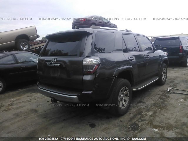 JTEBU5JR5E5184266 - 2014 TOYOTA 4RUNNER SR5/LIMITED/TRAIL GRAY photo 4