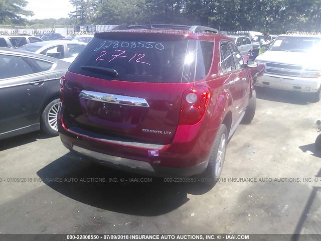 2GNFLHEK1E6112273 - 2014 CHEVROLET EQUINOX LTZ RED photo 4