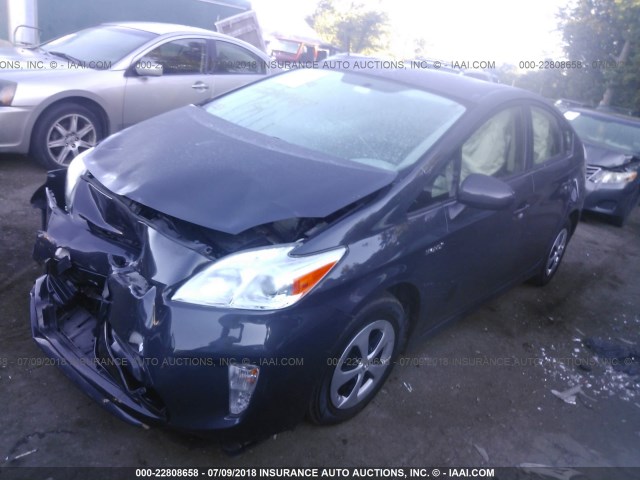 JTDKN3DU1F0448426 - 2015 TOYOTA PRIUS GRAY photo 2