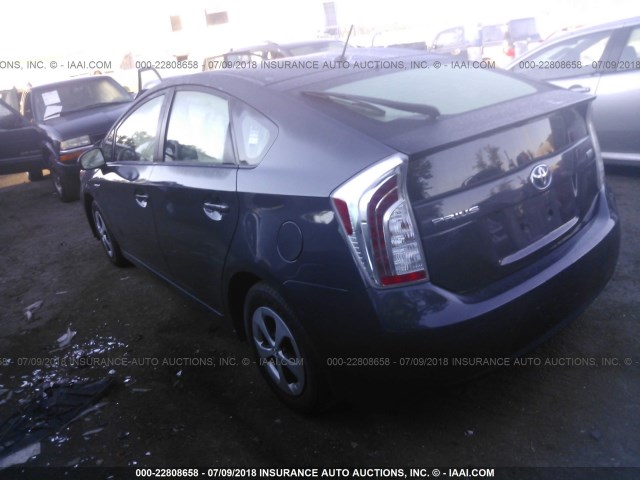 JTDKN3DU1F0448426 - 2015 TOYOTA PRIUS GRAY photo 3