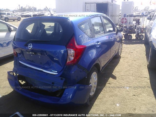 3N1CE2CP3FL441753 - 2015 NISSAN VERSA NOTE S/S PLUS/SV/SL/SR BLUE photo 4