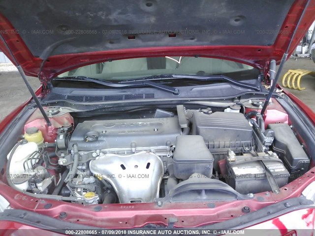 4T1BE46K88U257708 - 2008 TOYOTA CAMRY CE/LE/XLE/SE RED photo 10