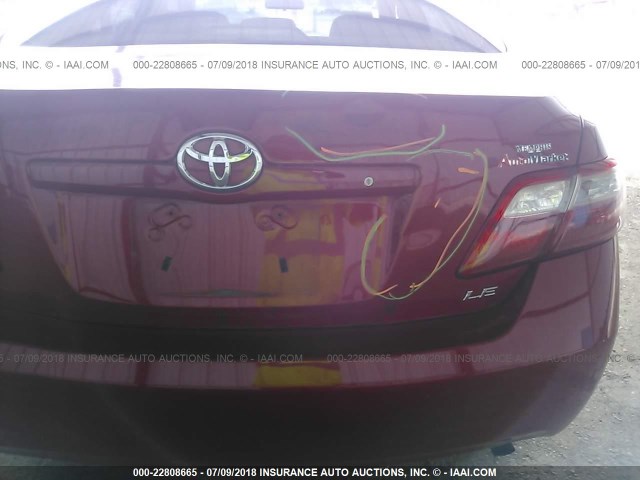 4T1BE46K88U257708 - 2008 TOYOTA CAMRY CE/LE/XLE/SE RED photo 6