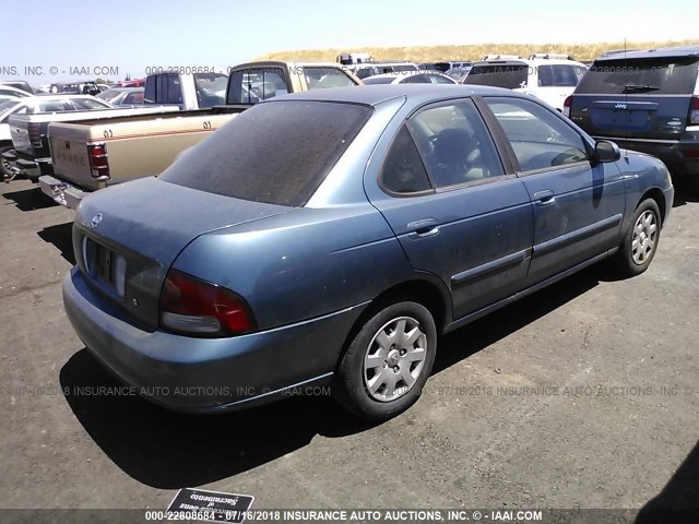 3N1CB51D41L474319 - 2001 NISSAN SENTRA XE/GXE BLUE photo 4