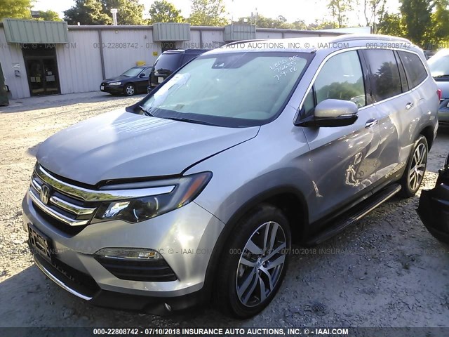 5FNYF6H0XHB076685 - 2017 HONDA PILOT ELITE SILVER photo 2