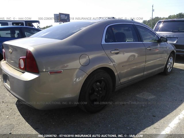 1G1ZG57B28F189470 - 2008 CHEVROLET MALIBU LS 棕色 照片 4
