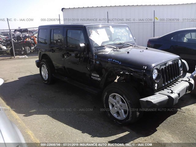 1C4BJWDG7GL113081 - 2016 JEEP WRANGLER UNLIMITE SPORT BLACK photo 1