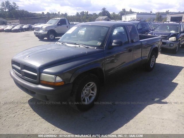 1D7HL12X73S126705 - 2003 DODGE DAKOTA SXT GRAY photo 2