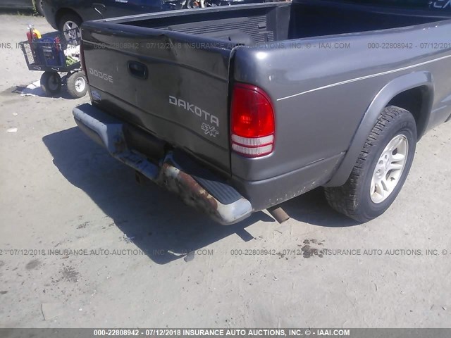 1D7HL12X73S126705 - 2003 DODGE DAKOTA SXT GRAY photo 6