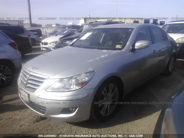 KMHGC46FX9U044212 - 2009 HYUNDAI GENESIS 4.6L SILVER photo 2