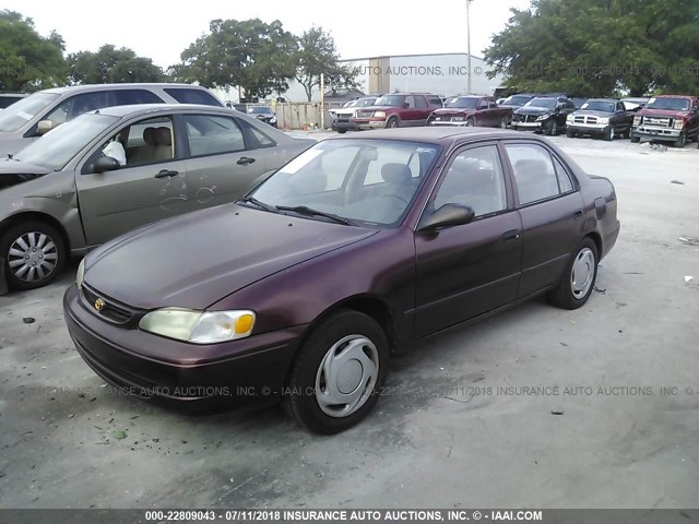 2T1BR12E3XC135065 - 1999 TOYOTA COROLLA VE/CE/LE MAROON photo 2