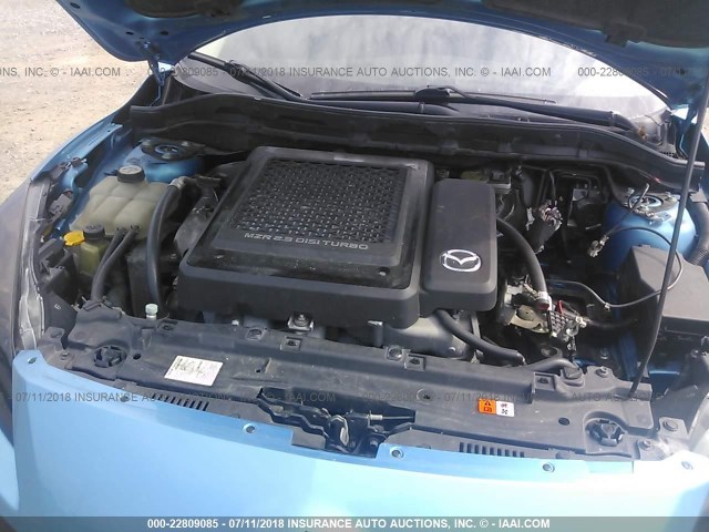 JM1BL1K33B1401620 - 2011 MAZDA SPEED 3 BLUE photo 10