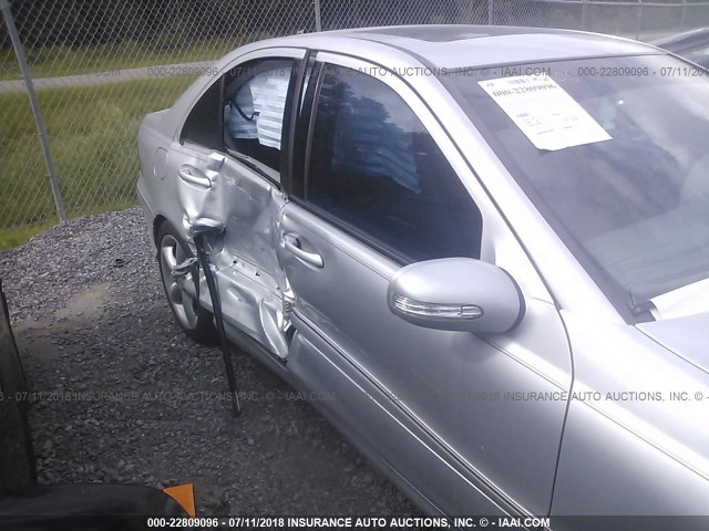 WDBRF52H26E020119 - 2006 MERCEDES-BENZ C GENERATION 2006 230 GRAY photo 6